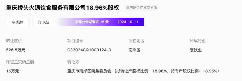 东出售所持其全部股权转让底价5268万元PG电子麻将胡了2模拟器“桥头火锅”大股(图3)